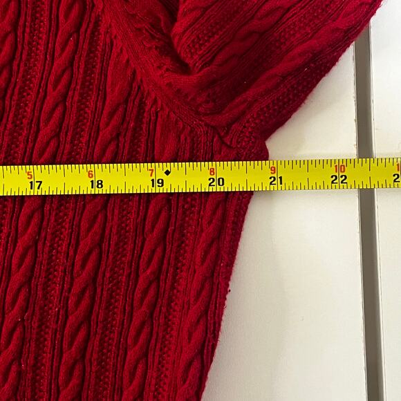 Eddie Bauer Red Cable Knit Cardigan Button Down - Women’s Size 2XL - Picture 5 of 6